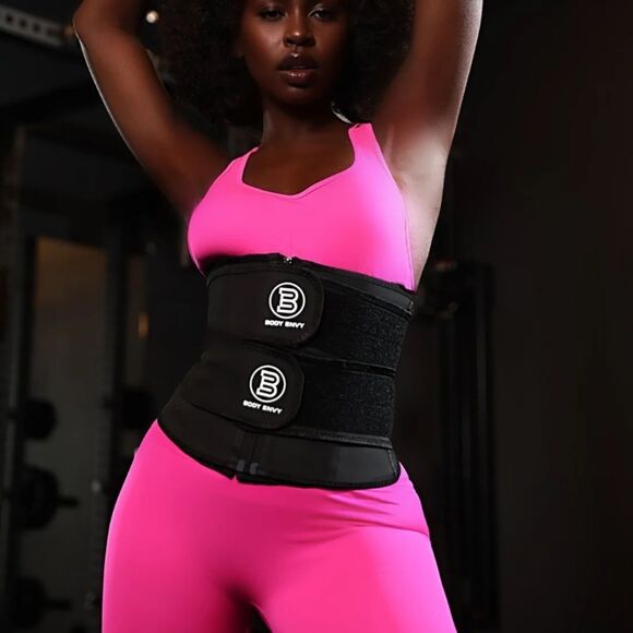BODY ENVY 2 STRAP WAIST TRAINER BLACK NWT in packaging - Picture 5 of 12